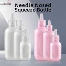 LUSLUKING 1/3 件塑料挤压瓶套装 - 半透明精密尖头涂抹瓶 - 防漏、可再填充，适用于实验室、厨房、艺术 - 胶水、墨水、油漆分配瓶 - 圆形、无味、建议清洗 - 彩色 - 查看 3