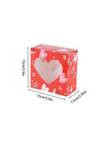 Set de 3/4 cajas regalo de amor para el Día de San Valentín, caja de embalaje de amor con ventana, caja de embalaje para tartas y postres, caja pequeña de cartón vacía con diseño de dibujos animados para empaquetar dulces y regalos de boda, cajas de embalaje decorativas para el Día de San Valentín - Multicolor - Ver 5