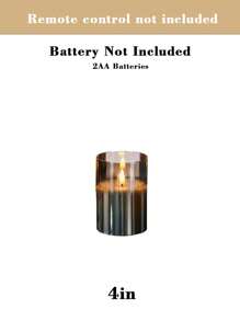 1/3 件套 LED 无焰蜡烛，电池供电闪烁亚克力柱状蜡烛，带遥控器和定时器，适用于万圣节家居装饰、派对、暖白光、蜡烛加热器、礼物、LED 蜡烛、假蜡烛、家居装饰蜡烛灯 - 灰色 - 查看 9