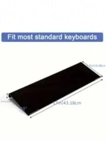 Durable Keyboard Stand, Ergonomic Acrylic Keyboard Holder - Non-Slip, Adjustable Tilt, High-Strength PET Material, Suitable For Desktop Keyboard Riser In Home, Office And School - Black - View 5
