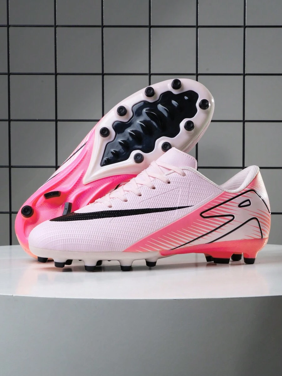 New Recommended Youth Soccer Cleats, Low-Top, Long Studs, Wear-Resistant, Non-Slip, Grip, Suitable For Adults And Students, School, Match, Training - Pink - View 1
