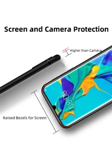 适用于华为/荣耀的手机壳 - TPU 硅胶手机壳，表面柔软 - 黑色哑光防水防震防摔防刮 - 黑色 - 查看 7