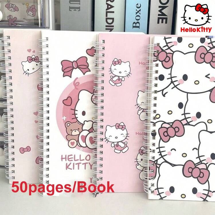 Sanrio Cahier à spirale hello kitty A5/A7 mignon, épais de 50 pages, papeterie pour l'école, l'entreprise et le bureau