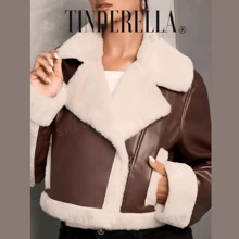 Chamarra corta vinipiel tipo Aviador Jacket - Camel - Ver 1