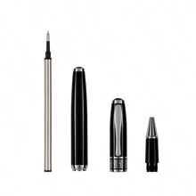 Novo Desenho de Luxo Caneta de Escritório de Metal Preta, Caneta de Esfera Metálica para Assinatura, Caneta Metálica como Presente de Negócios e de Volta às Aulas