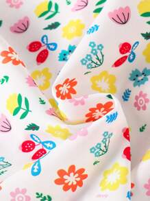 青少年女孩春夏时尚百搭长袖花卉印花纽扣衬衫 - 彩色 - 查看 7