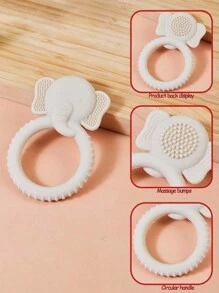 1pc Cute Elephant Silicone Baby Teether, Daily Casual Supplies