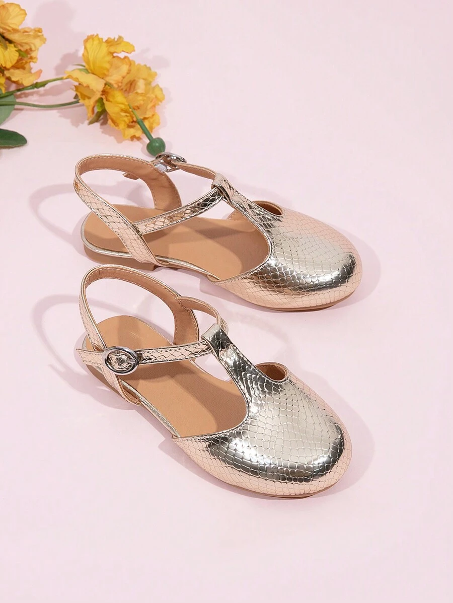 Girls Spring/Autumn Fashion Versatile Flat Performance Shoes - Gold - View 1