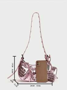 Dedoo In The Summer Of 2025, The New Drawstring Women's Bag Fashion Bucket Bag Rivet Motorcycle Bag Three-Piece Wide Strap Crossbody Bag Valentines