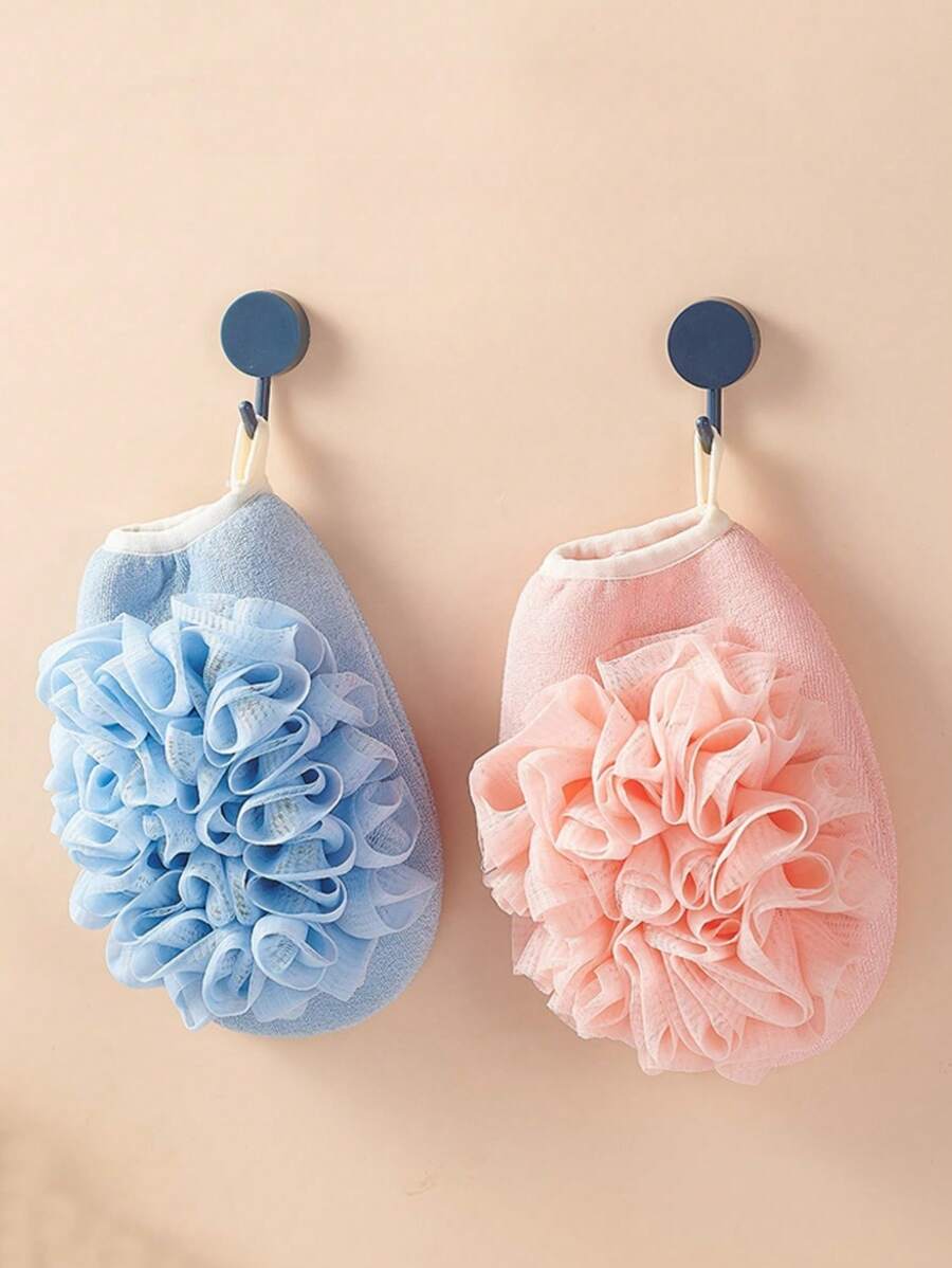 2 件装沐浴手套和去角质磨砂双面身体磨砂毛巾 - 彩色 - 查看 1