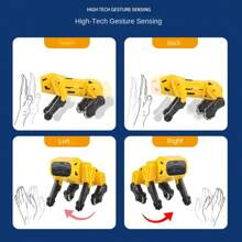 可充电儿童电动遥控玩具狗，手势感应电子宠物，遥控机械狗，唱歌跳舞智能机器人宠物，男孩女孩圣诞礼物 - 彩色 - 查看 8