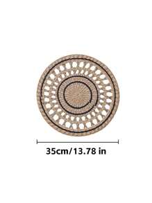 精致的手工编织稻草墙饰 - 优雅的背景装饰，带有吊坠设计，悬挂方便安装 - 非常适合沙发或床边装饰，为任何房间增添舒适的氛围，可用作餐垫