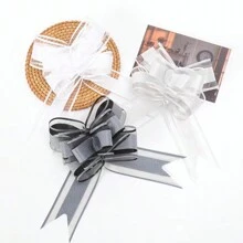 10个/包 5厘米宽星空水钻大拉花蝴蝶结，婚车/礼物装饰丝带