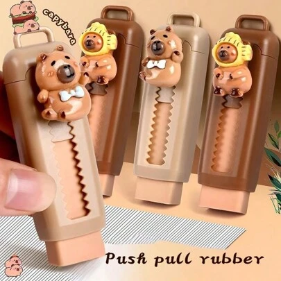 Borrador de empuje y tracción para estudiantes, limpia de manera ordenada sin dejar marcas, útiles escolares y de oficina, de vuelta a la escuela