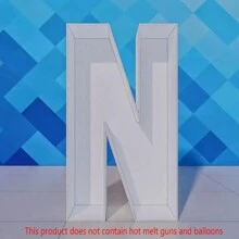 1 件装字幕字母马赛克大字母气球框架适用于生日派对婚礼背景装饰周年装饰预切大泡沫板（不含气球或热熔枪） - 白色 - 查看 25