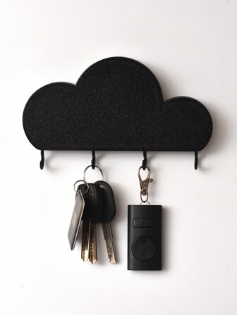 1 件装云朵设计家居钥匙扣墙壁入口储物架，挂钩收纳架，客厅装饰品，无需钻孔