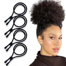 5个/2个可调节发圈，适用于蓬松发髻、马尾辫、卷发等发型 - 女孩基础款发圈、头饰、发绳、发饰、头饰 - 彩色 - 查看 8