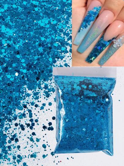 Chunky Y2K Holographic Glitter Nail Hexagon Sequin, 1pack 10G Decoration Polychrome DIY Nail Art Decoration Nail Charms Nail Gems Nail Supplies Nails