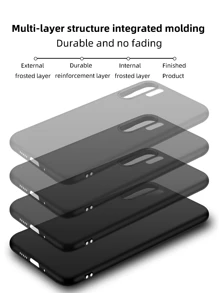 适用于华为/荣耀的手机壳 - TPU 硅胶手机壳，表面柔软 - 黑色哑光防水防震防摔防刮 - 黑色 - 查看 8