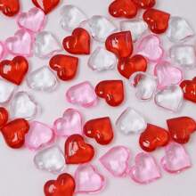 50pcs, Acrylic Heart Plastic Gems Valentine's Day Table Scatter Decoration Multi-Styles Decorations Vase Filler