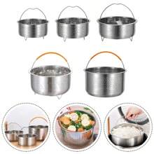 Stainless Steel Steamer Basket In Stant Pot Accessories For Instant Cooker With Silicone Handle Pressure Cooker Rice Steamer - Apricot - View 2