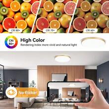 CANMEIJIA 1 đèn trần LED, đèn trần lắp âm phòng khách trang trí nhà cửa, đèn trần hiện đại, khung tròn màu đen, 220V, thích hợp cho phòng khách/phòng ngủ/bếp/phòng tắm/nhà/hiên/gác xép/phòng học/hành lang/gara/phòng vệ sinh/văn phòng, chọn kích thước phù hợp theo nhu cầu sử dụng - Đèn trần LED khung đen - Xem 6