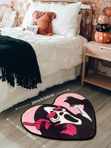 DeramHy home 2024 New DeramHy Home 1 Piece Nightmare Before Christmas Bath Mat: Ultra-Soft & Absorbent Skull Rug With Non-Slip Backing - Unique Pink & Black Halloween Decor For Bathroom - Washable & Perfect Gothic Gift (Halloween & Christmas Special) Home Bathroom Decor Floor Carpet Outdoor Rug Door Mat Summer Bathroom Accessories Back To School
