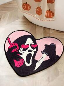 DeramHy home 2024 New DeramHy Home 1 Piece Nightmare Before Christmas Bath Mat: Ultra-Soft & Absorbent Skull Rug With Non-Slip Backing - Unique Pink & Black Halloween Decor For Bathroom - Washable & Perfect Gothic Gift (Halloween & Christmas Special) Home Bathroom Decor Floor Carpet Outdoor Rug Door Mat Summer Bathroom Accessories Back To School