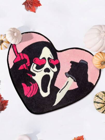  2024 Novo DeramHy Home 1 Peça Tapete de Banheiro : Tapete de Caveira Ultra Macio e Absorvente com Backing Antiderrapante - Decoração Única de Halloween em Rosa e Preto para Banheiro - Lavável e Presente Gótico Perfeito (Halloween e Natal Especial) Decoração de Banheiro para Casa Carpete de Chão Tapete Externo Tapete de Entrada Decoração de Outono Acessórios de Banheiro Volta às Aulas