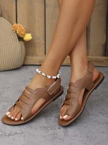 Damen Braune Sandalen, modisch & bequem, geeignet für Sommerreisen und Freizeitaktivitäten, leichtes Design, modisches neues Modell, vielseitig für den Outdoor-Einsatz - Braun - Übersicht 1