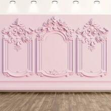1 Piece, Vintage Light Pink Room Background Cloth - French Castle Wall And Modern Home Photography Props Background Cloth Party Banner, Multi-Size, Ambiance Decor/Party Decor, Suitable For Weddings, Bridal Parties, Birthdays, Indoor/Outdoor Decor, Home, Garden, Patio Decor, Universal Theme