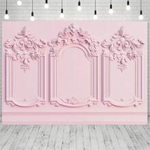 1 Piece, Vintage Light Pink Room Background Cloth - French Castle Wall And Modern Home Photography Props Background Cloth Party Banner, Multi-Size, Ambiance Decor/Party Decor, Suitable For Weddings, Bridal Parties, Birthdays, Indoor/Outdoor Decor, Home, Garden, Patio Decor, Universal Theme