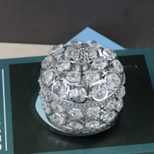 1pc Octagonal Pearl Jewelry Box, Elegant Princess Crystal Jewelry Box, Trinket Storage Organizer Case, Luxury Ring Holder