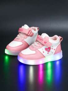 1 Paio di scarpe da ginnastica casual da ragazza con luci a LED, comode, scarpe sportive e da skateboard - Rosa - Visualizzare 5