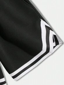 NEON DUSK Men's Solid Black & White 2 Pieces Sports Shorts, Casual Everyday Wear - Multicolor - View 3
