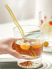 Set (4 Straws + 1 Brush) Wavy Glass Straws, Reusable Colorful Glass Straws With 1 Cleaning Brush, Heat Resistant, Perfect For Smoothies, Tea, Coffee, Juice, Festival Party Wedding, Kitchen Utensils, Party Supplies, 20cm/7.8inch,School Supplies - One Size - View 8