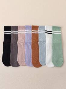 Women Anti-Slip Yoga Socks, Mid-Calf Silicone Grip Socks For Pilates, Fitness, Indoor Exercise - Multicolor - View 10