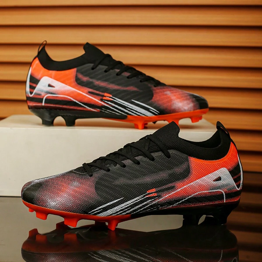 New Recommended Youth Soccer Shoes For School, Students, Matches And Training, Low-Top, Long Studs, Non-Slip, Suitable For Adults And Unisex - Black - View 1