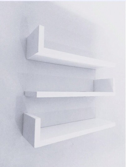 Nuevas Repisas Flotantes Minimalistas Modernas forma L Blanco Negro Chocolate ideales decoracion colecciones tazas funkos muñecos anclaje oculto