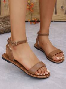 Women's Fashion Flat Beach Slippers, Casual Walk Outdoor Black Shoes, Summer Lace-Up Sports Sandals