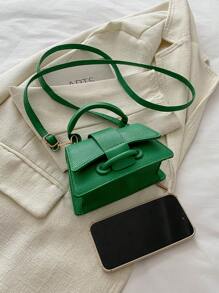 2025新款女士PU小众斜挎包，单肩手提包，高端斜挎包；2025新款夏季Y2K风格小众迷你链条包 - 綠色 - 查看 7
