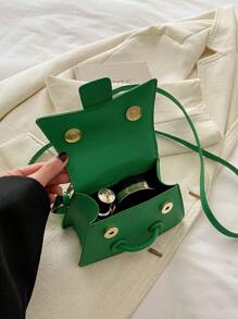 2025新款女士PU小众斜挎包，单肩手提包，高端斜挎包；2025新款夏季Y2K风格小众迷你链条包 - 綠色 - 查看 9