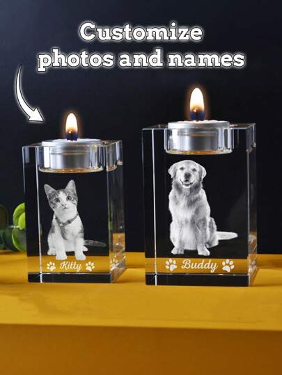 Kristallljusstake för husdjursminne, kristallljusstake för husdjursporträtt, hundminnesgåvor vid förlust av hund, husdjursminnesgåvor för hundar, katt, kaninprydnad, katt snygg, söt, färgglad, sötnosar unika, anpassade heminredningsartiklar perfekta presenter till honom, perfekta presenter till henne henne, familj, vänner, husdjursälskare, husdjur för årsdagar, för födelsedagar dekorativ, graverad snygg, mode, färgglad, vintage, söt, kontrakterad, sötnosar anpassad, unik, anpassad, personligt husdjur för årsdagar, för födelsedagar