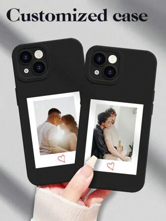 1 st. anpassat stort hål, stötdämpande silikonlinsskydd, kompatibelt med 17 Air 16 15 14 13 12 11promax, Galaxy S25 24 23 ULTRA FE A55 54 35, trendigt personligt telefonskal, pojkvän, flickvän, familj, vänner, mor- och farföräldrar, par, för årsdagar, för födelsedagar