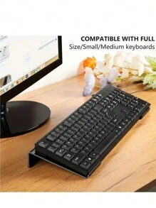Durable Keyboard Stand, Ergonomic Acrylic Keyboard Holder - Non-Slip, Adjustable Tilt, High-Strength PET Material, Suitable For Desktop Keyboard Riser In Home, Office And School - Black - View 2