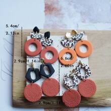 1 Pair Handmade Minimalist Spotted Embossed Embossed Clay Earrings, Suitable For Women's Daily Wear And Dates, Festival Gifts