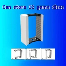 Vertical Game Disc Storage Rack - Fits PS5 Universal DVD Stand, Compatible With PS4 Playstation 4 Movie Organization - Multicolor - View 3
