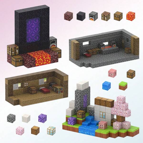 Game-Based Build My World With Magnet Cubes 2024 Upgraded STEM Building Games Children's Sensory Gift Starter Set Creative Puzzle Educational Assembling Model Magnetic Building Blocks Toddler Toy 3+