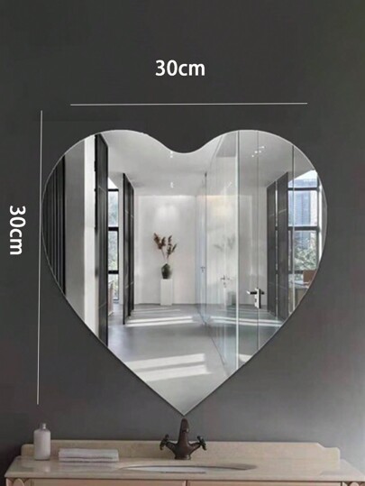 1pc DIY Acrylic Mirror, Bathroom Spiegel Makeup Unbreakable, Self Adhesive, No Installation Required. Wand Square Round Heart Shaped Waterproof Material, Adhesive. Bedroom Office, Various Surfaces, Different Environments, Ho hold Essential. Birthday Graduation Home Back To School Room Supplies view 6