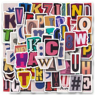 100张文字贴纸，乙烯基材质，美观实用，适用于剪贴簿、日记本、笔记本电脑、保险杠、滑板、水瓶、电脑、手机、卡通图案、安全帽、汽车贴纸等。